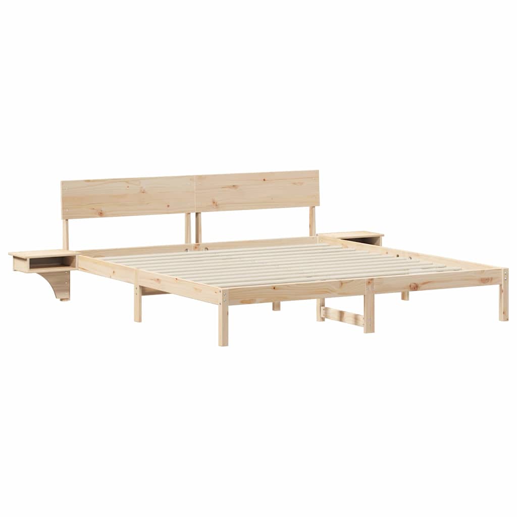 Cadre de lit avec tables de chevet Marron Bois massif en pin - XIOS