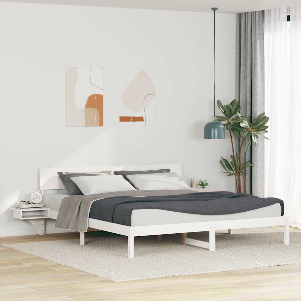 Cadre de lit avec tête de lit Blanc 180 x 200 cm Pin massif - XIOS