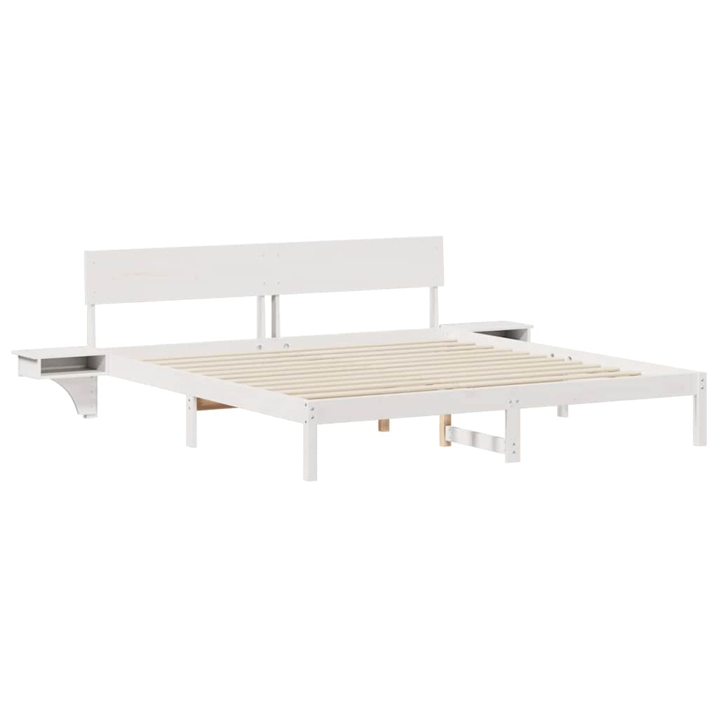 Cadre de lit avec tête de lit Blanc 180 x 200 cm Pin massif - XIOS