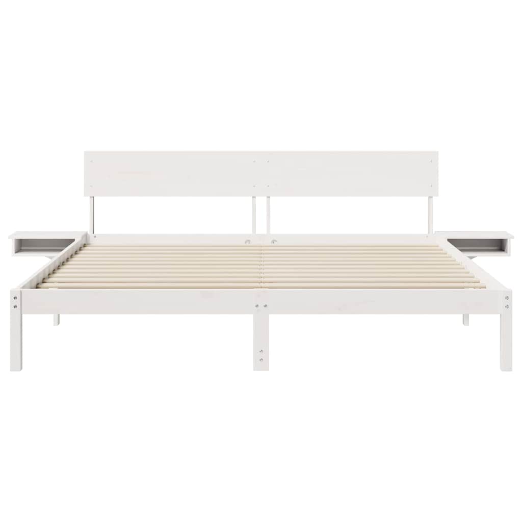 Cadre de lit avec tête de lit Blanc 180 x 200 cm Pin massif - XIOS