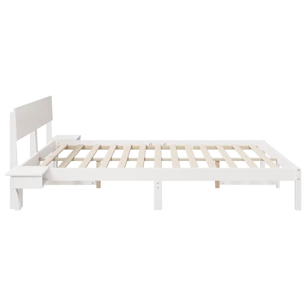 Cadre de lit avec tête de lit Blanc 180 x 200 cm Pin massif - XIOS