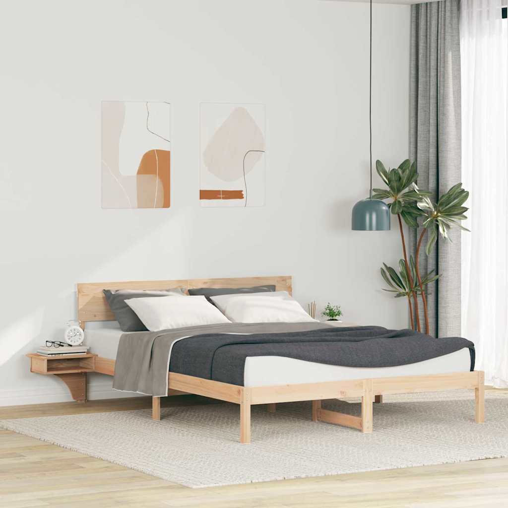 Cadre de lit avec tête de lit Marron 160 x 200 cm Pin massif - XIOS