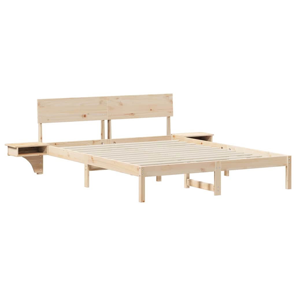 Cadre de lit avec tables de chevet Marron Bois massif en pin - XIOS
