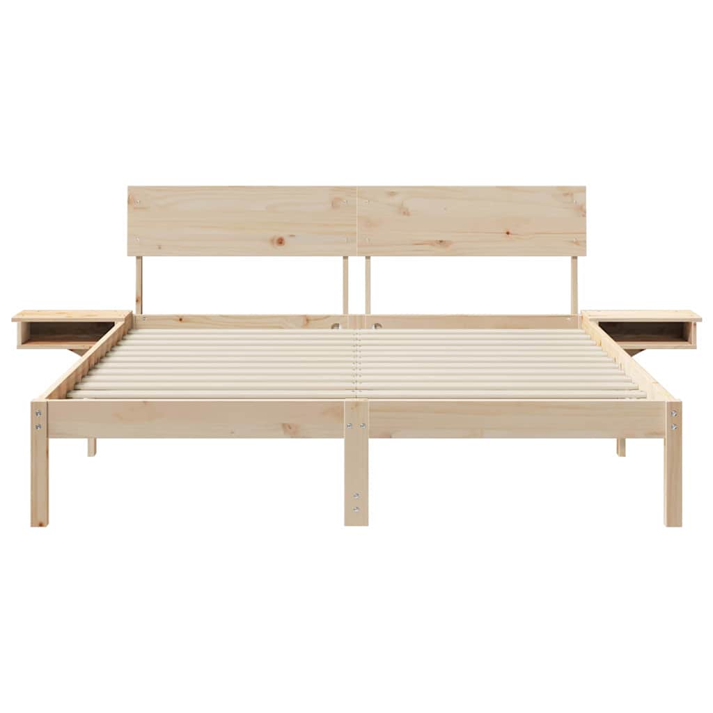 Cadre de lit avec tête de lit Marron 160 x 200 cm Pin massif - XIOS
