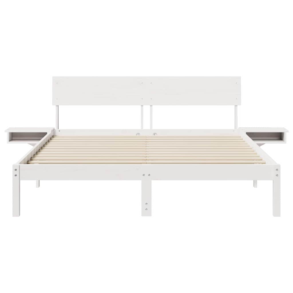 Cadre de lit avec tête de lit Blanc 160 x 200 cm Pin massif - XIOS