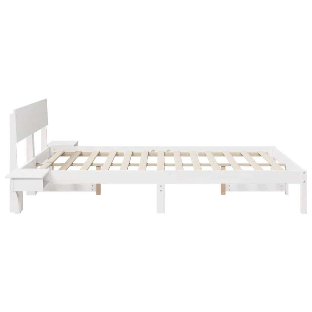 Cadre de lit avec tête de lit Blanc 160 x 200 cm Pin massif - XIOS