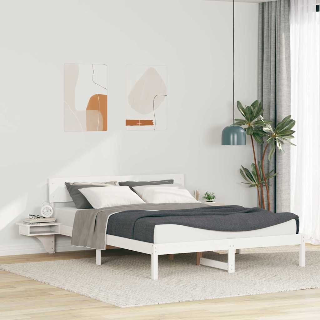 Cadre de lit avec tête de lit Blanc 150 x 200 cm Pin massif - XIOS