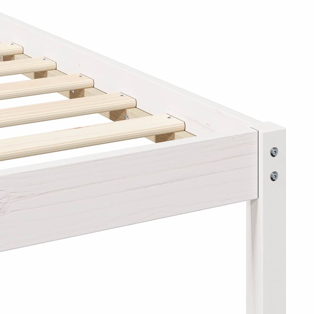 Cadre de lit avec tête de lit Blanc 140 x 200 cm Pin massif - XIOS