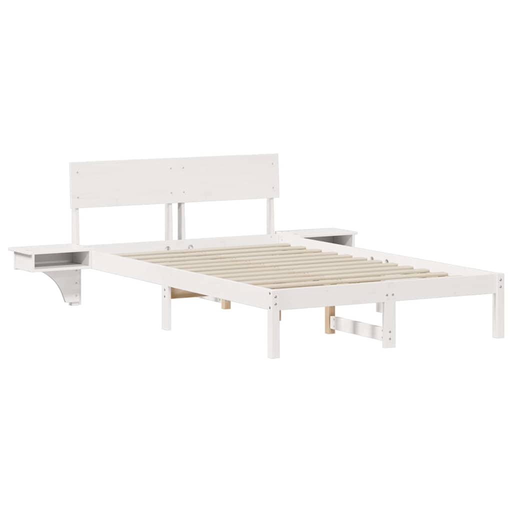 Cadre de lit avec tête de lit Blanc 140 x 200 cm Pin massif - XIOS