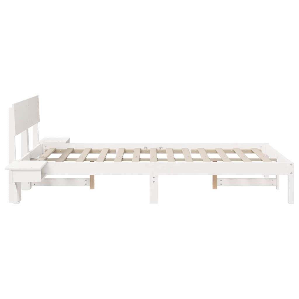 Cadre de lit avec tête de lit Blanc 140 x 200 cm Pin massif - XIOS