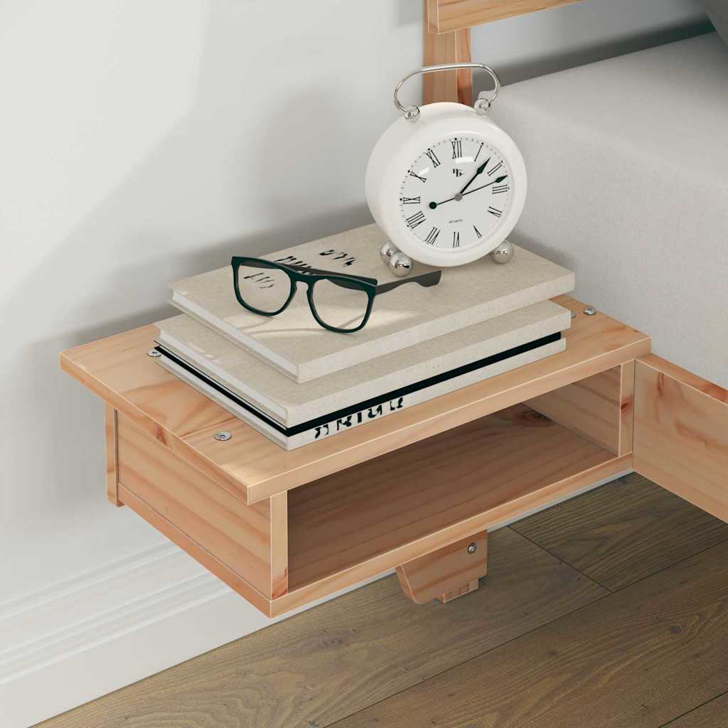 Cadre de lit avec tables de chevet Marron Bois massif en pin - XIOS