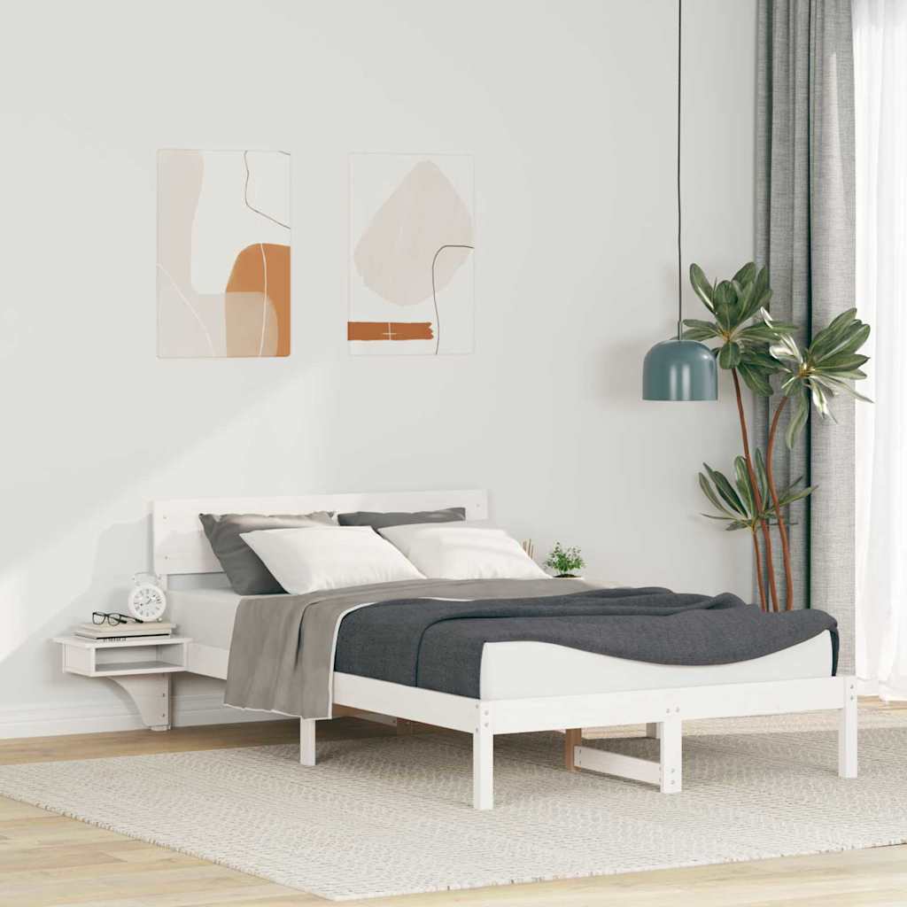 Cadre de lit avec tête de lit Blanc 135 x 190 cm Pin massif - XIOS