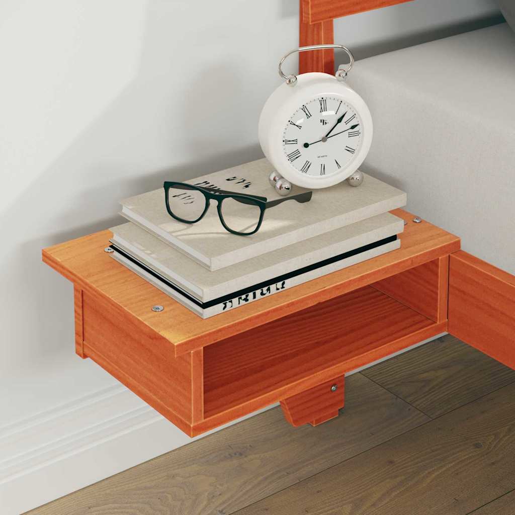 Cadre de lit avec tables de chevet avec tête de lit Marron cire - XIOS