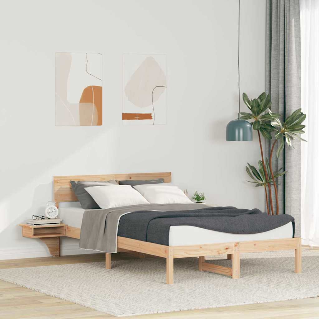 Cadre de lit avec tête de lit Marron 120 x 190 cm Pin massif - XIOS