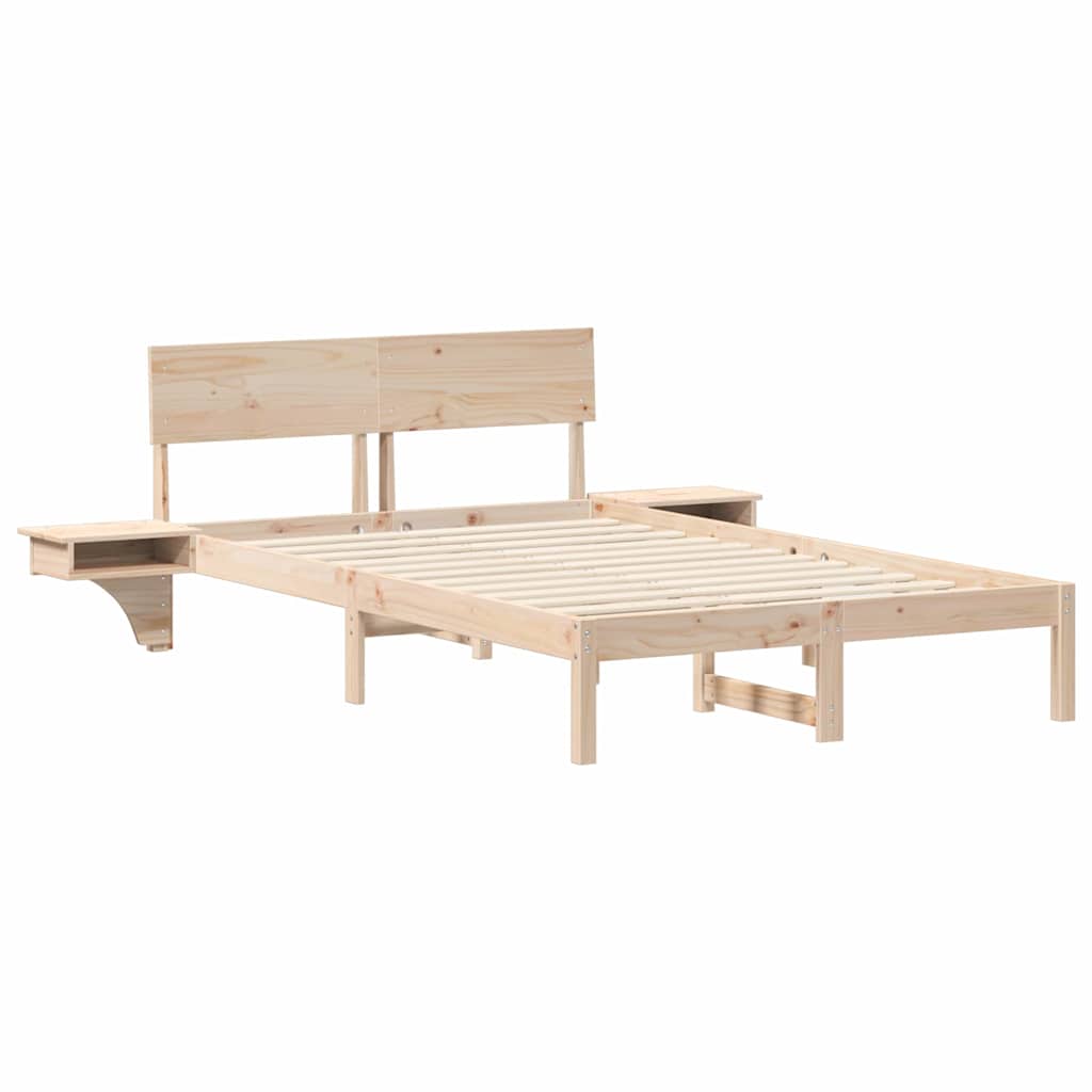 Cadre de lit avec tête de lit Marron 120 x 190 cm Pin massif - XIOS