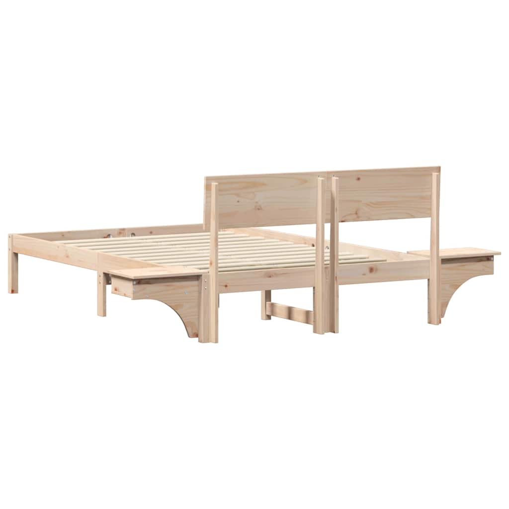 Cadre de lit avec tête de lit Marron 120 x 190 cm Pin massif - XIOS