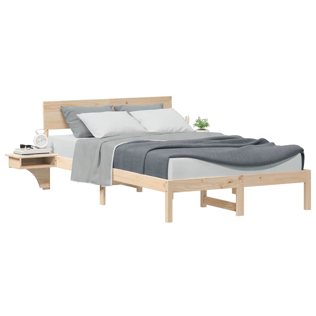 Cadre de lit avec tête de lit Marron 120 x 190 cm Pin massif - XIOS