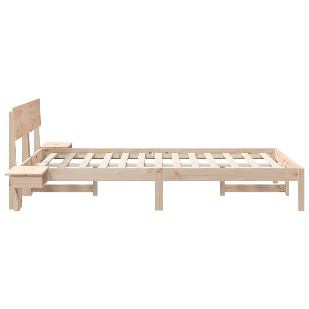 Cadre de lit avec tête de lit Marron 120 x 190 cm Pin massif - XIOS