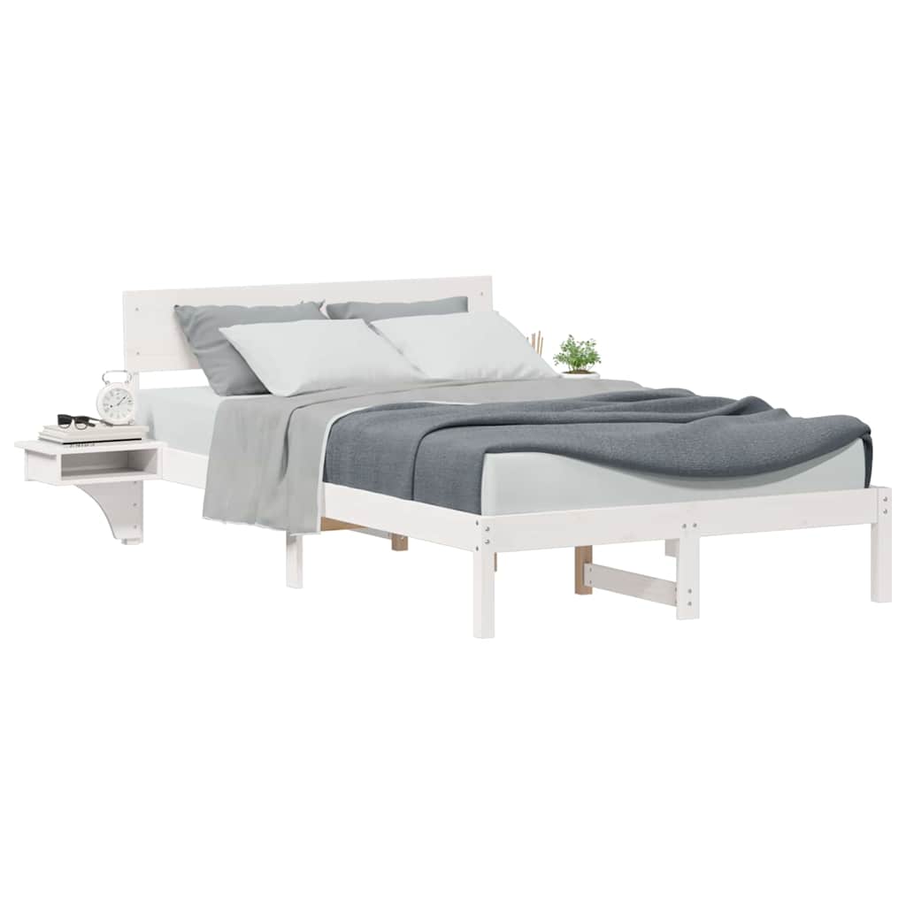 Cadre de lit avec tête de lit Blanc 120 x 190 cm Pin massif - XIOS