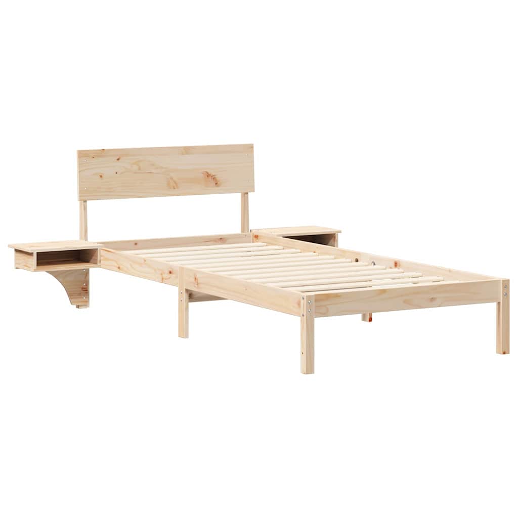 Cadre de lit avec tête de lit Marron 90 x 200 cm Pin massif - XIOS