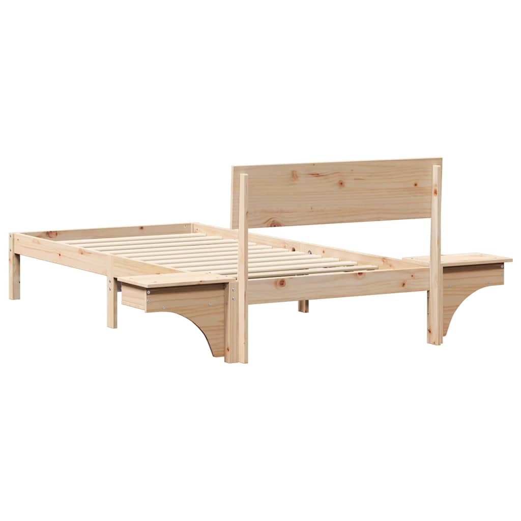 Cadre de lit avec tête de lit Marron 90 x 200 cm Pin massif - XIOS