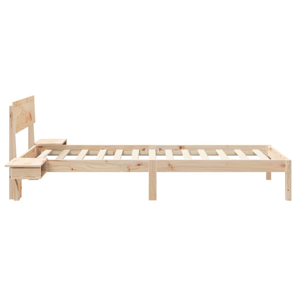Cadre de lit avec tête de lit Marron 90 x 200 cm Pin massif - XIOS
