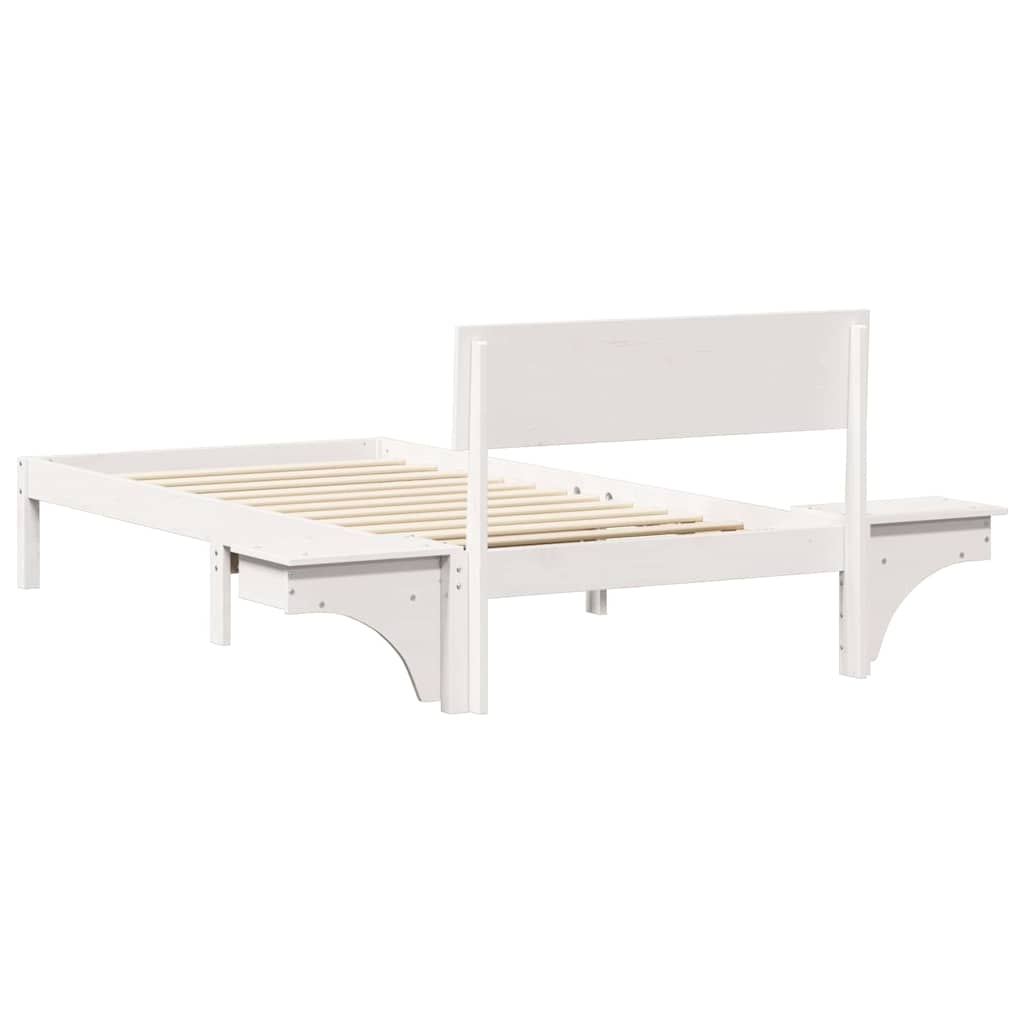Cadre de lit avec tête de lit Blanc 90 x 200 cm Pin massif - XIOS