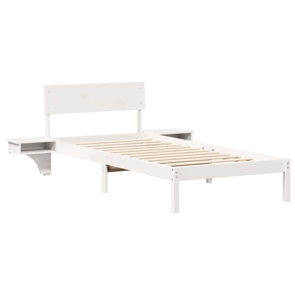 Cadre de lit avec tête de lit Blanc 90 x 190 cm Pin massif - XIOS