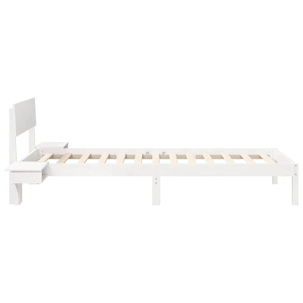 Cadre de lit avec tête de lit Blanc 90 x 190 cm Pin massif - XIOS