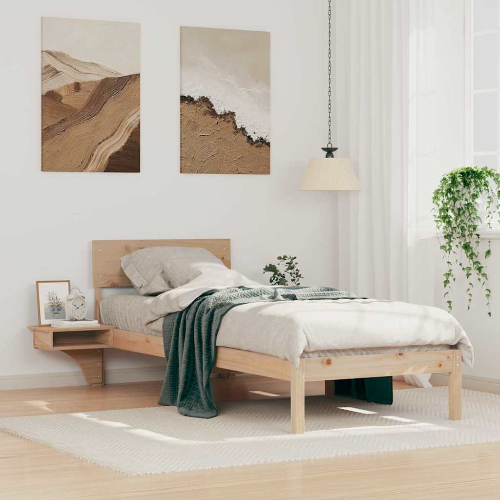Cadre de lit avec tête de lit Marron 75 x 190 cm Pin massif - XIOS