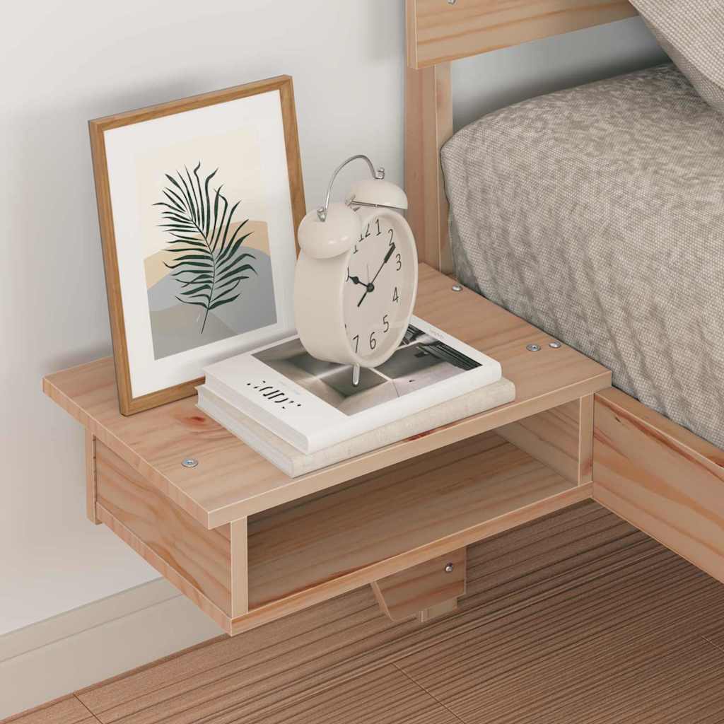 Cadre de lit avec tables de chevet Marron Bois massif en pin - XIOS