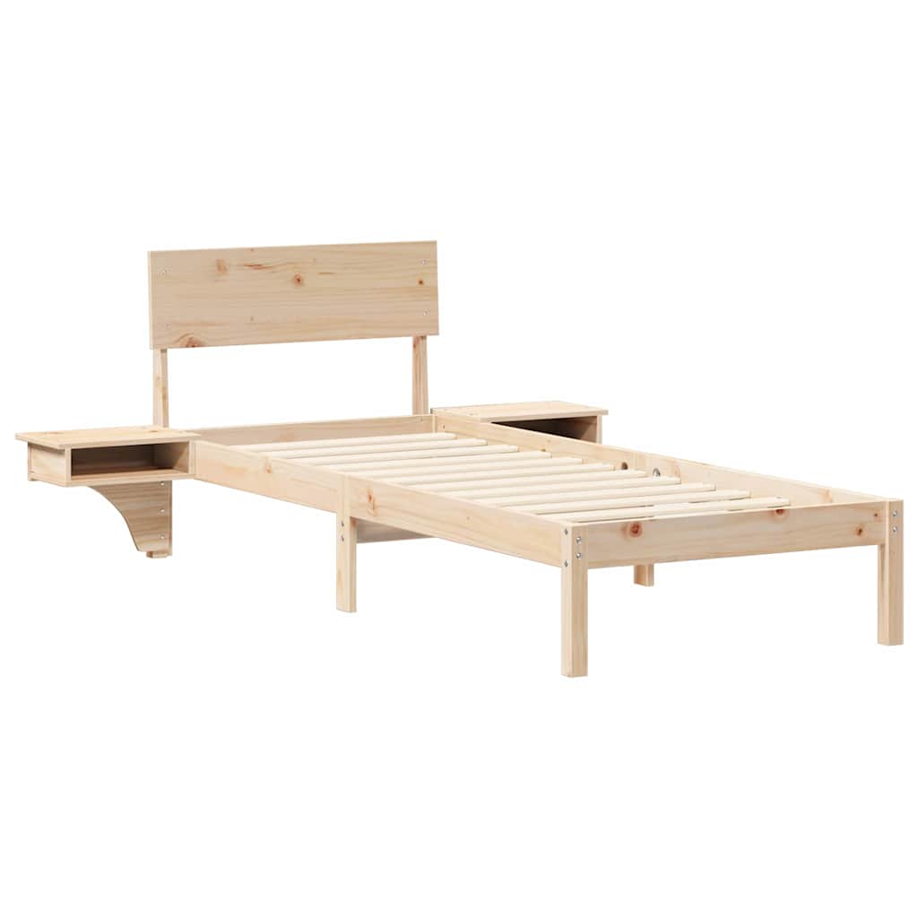 Cadre de lit avec tête de lit Marron 75 x 190 cm Pin massif - XIOS