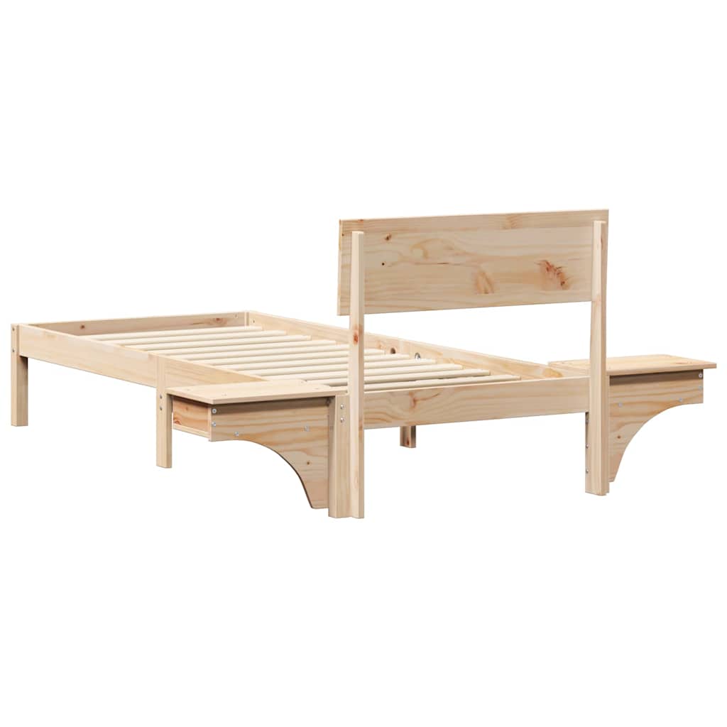 Cadre de lit avec tête de lit Marron 75 x 190 cm Pin massif - XIOS