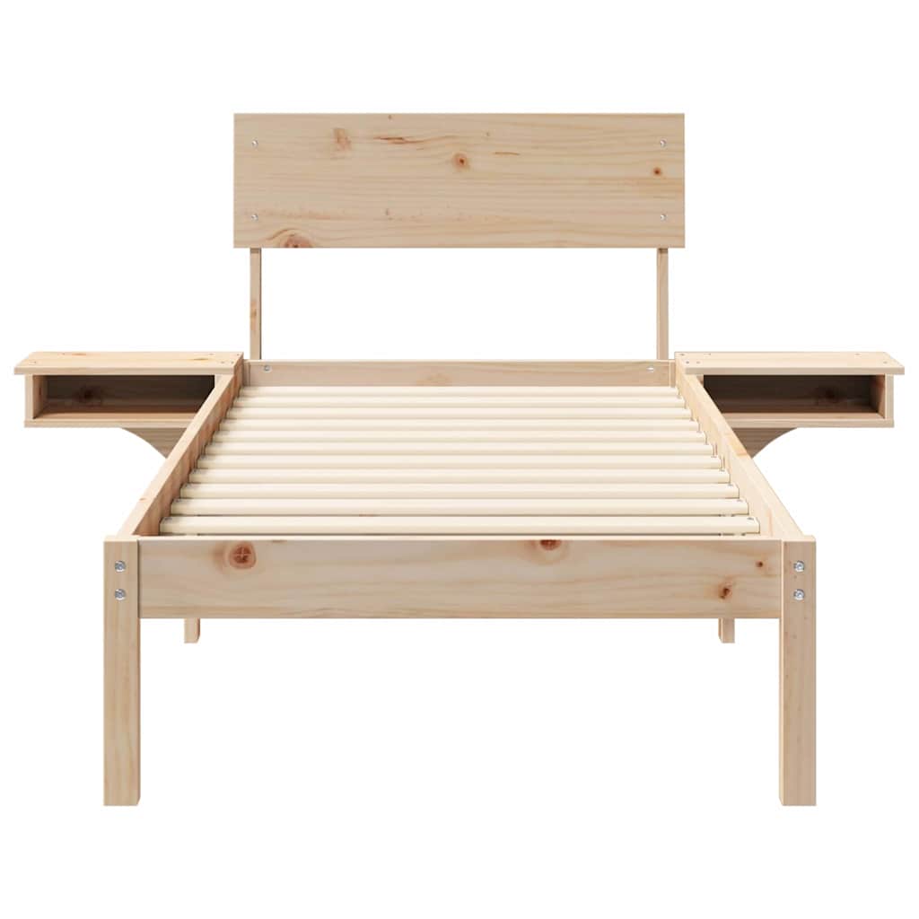 Cadre de lit avec tête de lit Marron 75 x 190 cm Pin massif - XIOS