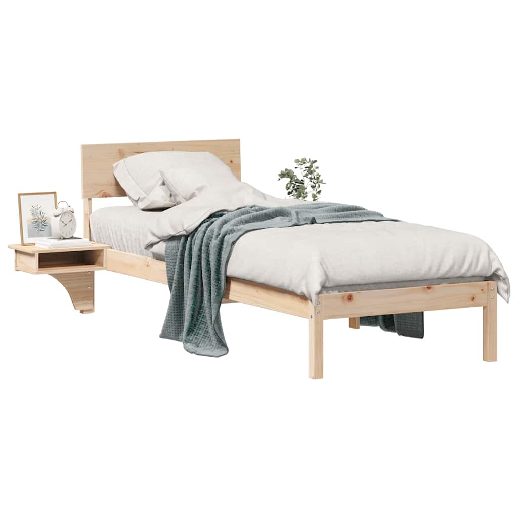 Cadre de lit avec tête de lit Marron 75 x 190 cm Pin massif - XIOS
