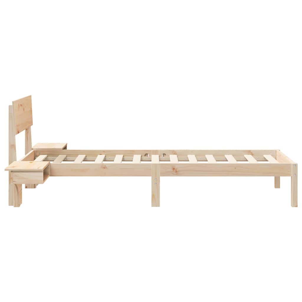 Cadre de lit avec tête de lit Marron 75 x 190 cm Pin massif - XIOS