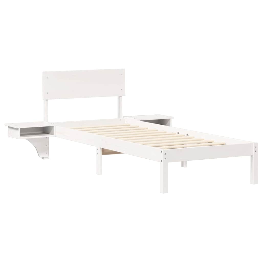 Cadre de lit avec tête de lit Blanc 75 x 190 cm Pin massif - XIOS