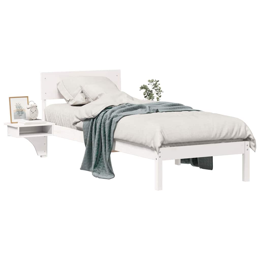 Cadre de lit avec tête de lit Blanc 75 x 190 cm Pin massif - XIOS