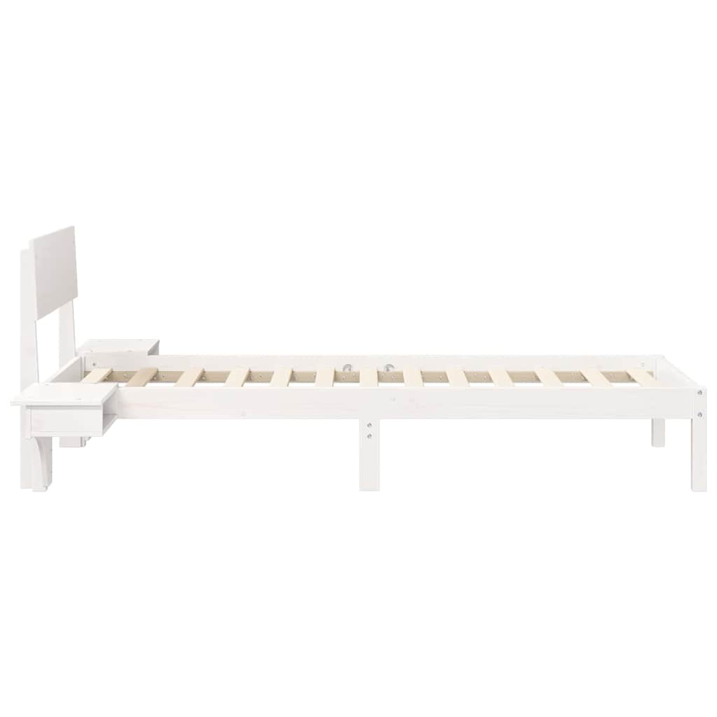 Cadre de lit avec tête de lit Blanc 75 x 190 cm Pin massif - XIOS