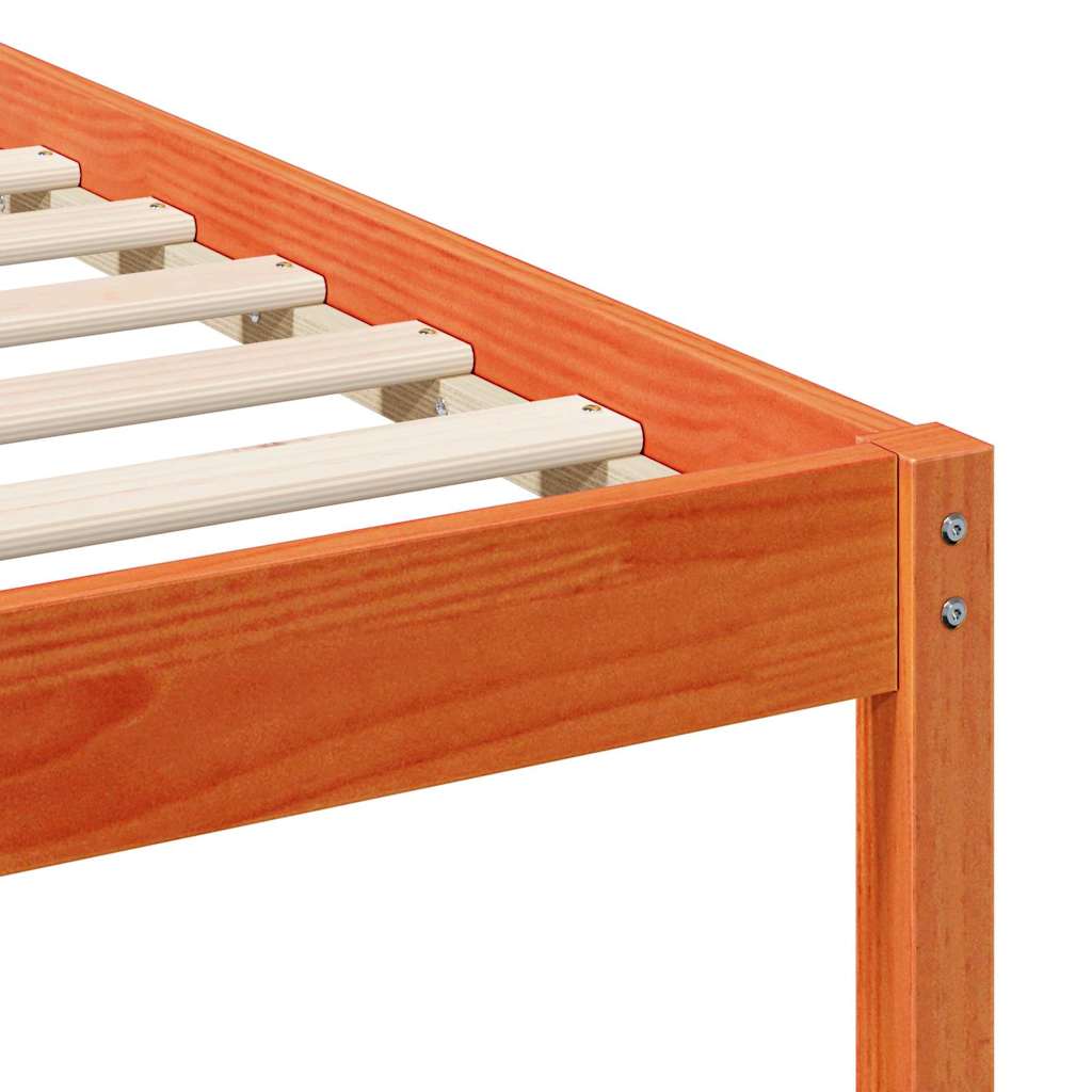 Cadre de lit avec tête de lit Brun cire 75 x 190 cm Pin massif - XIOS