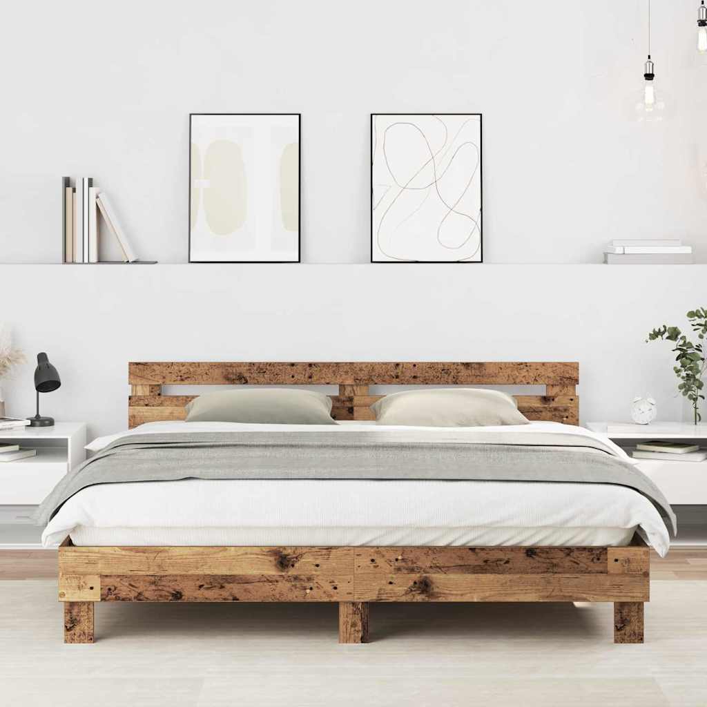 Cadre de lit Bois ancien 203 x 185 x 70 cm Bois d'ingénierie - XIOS