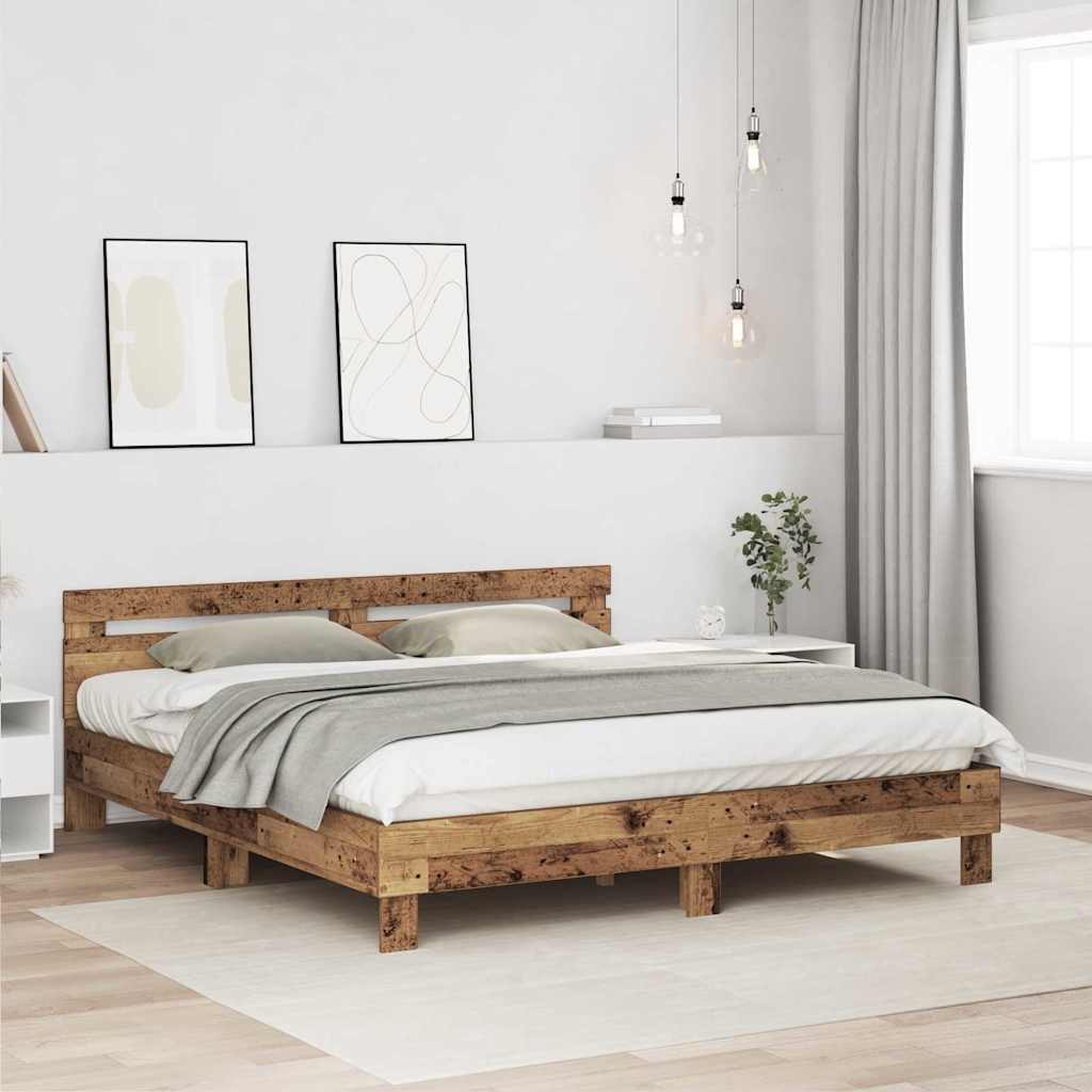 Cadre de lit Bois ancien 203 x 185 x 70 cm Bois d'ingénierie - XIOS