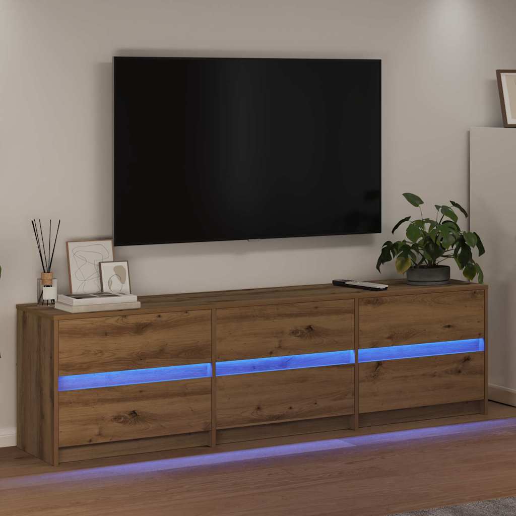 Unites TV 2 pc Chêne artisanal Bois d'ingénierie