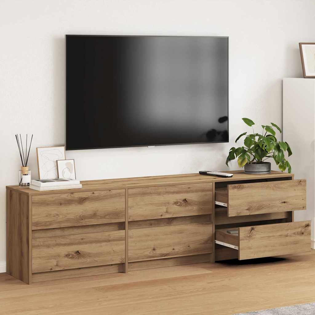 Unites TV 2 pc Chêne artisanal Bois d'ingénierie