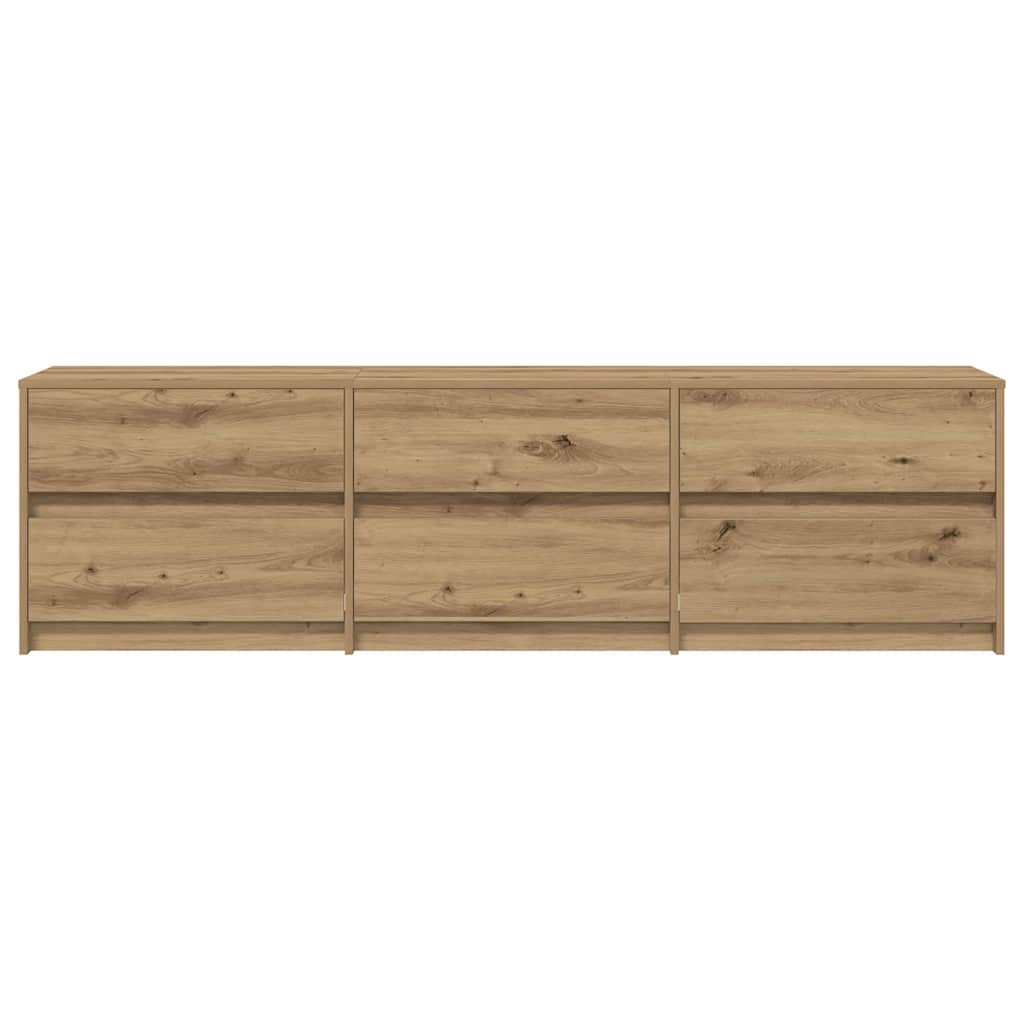 Unites TV 2 pc Chêne artisanal Bois d'ingénierie