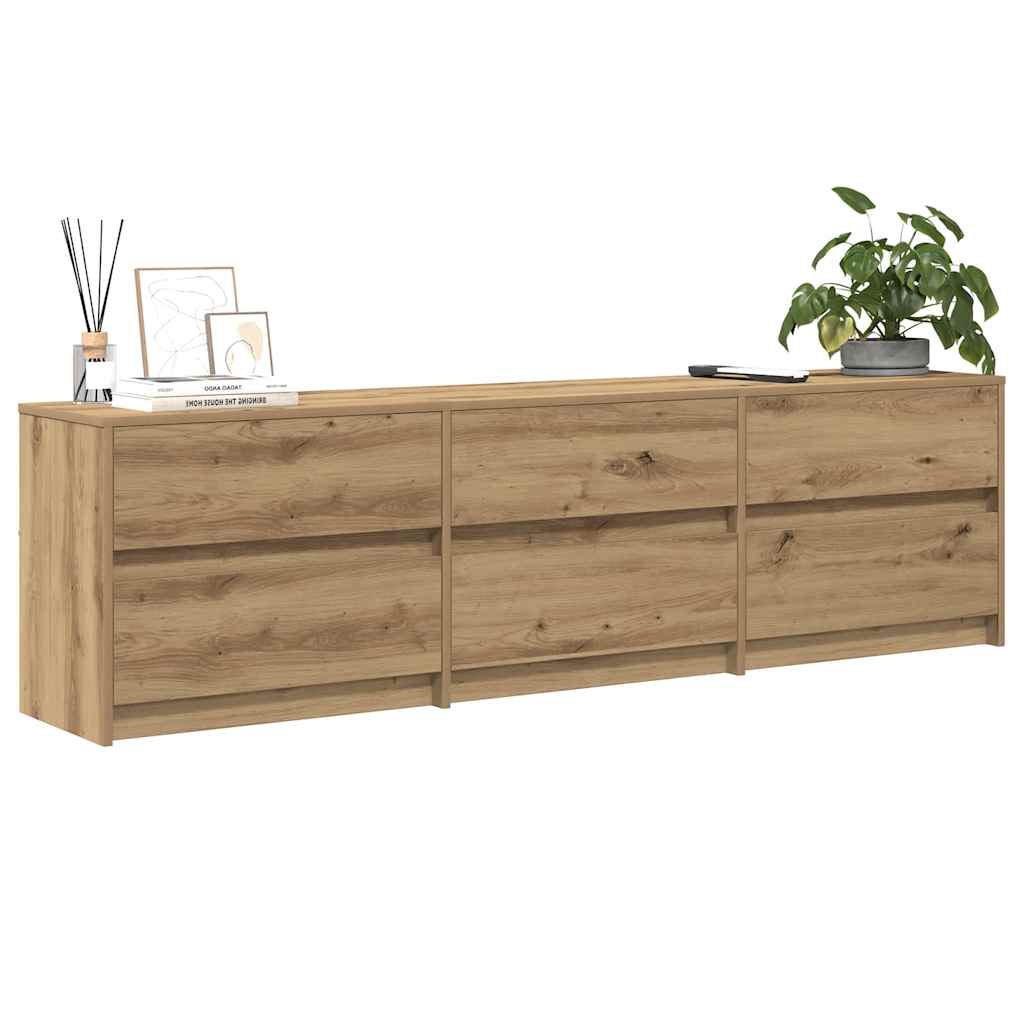 Unites TV 2 pc Chêne artisanal Bois d'ingénierie