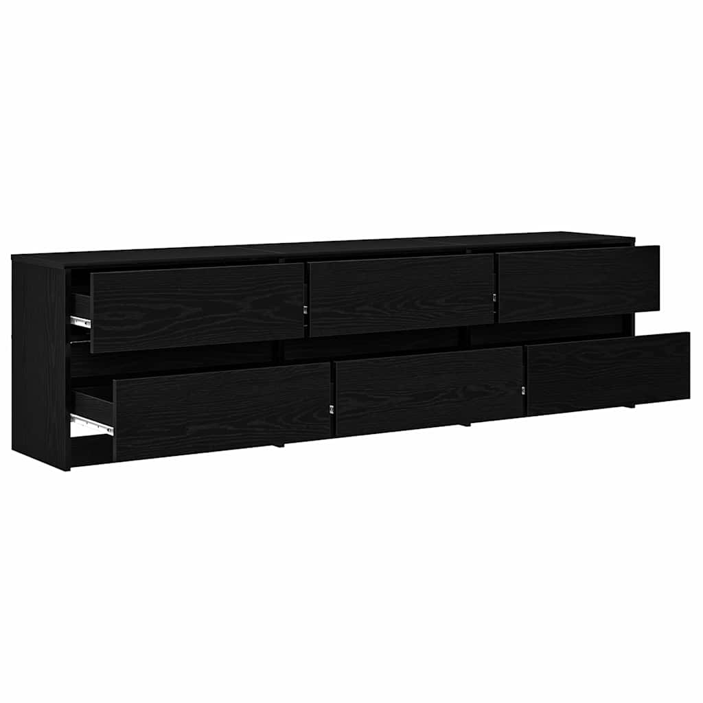 Unites TV 2 pcs Chêne noir 180 x 34 x 50 cm Bois d'ingénierie - XIOS