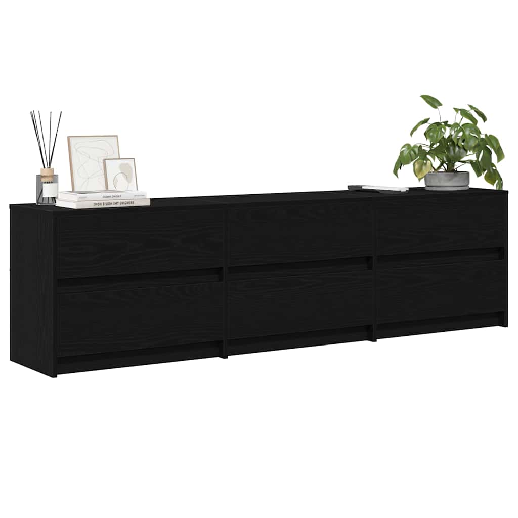 Unites TV 2 pcs Chêne noir 180 x 34 x 50 cm Bois d'ingénierie - XIOS
