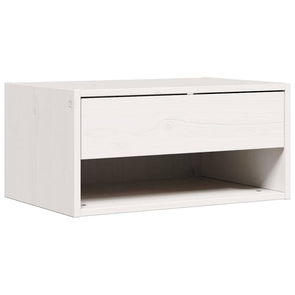 Table de chevet Blanc 50 x 32,5 x 24 cm Bois massif en pin - XIOS