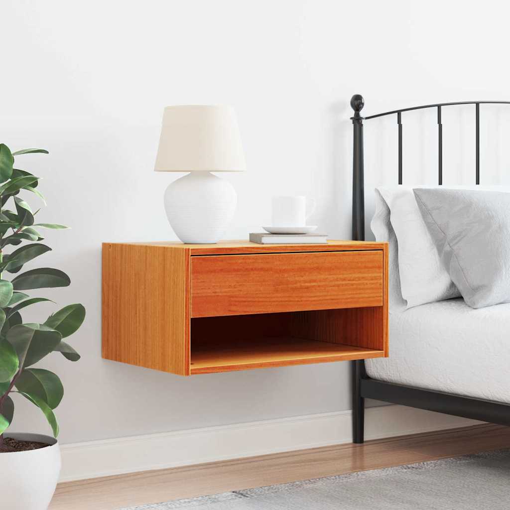 Table de chevet Brun cire 50 x 32,5 x 24 cm Bois massif en pin